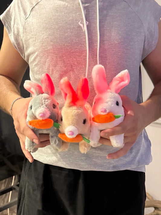 Sesli Ve Işıklı Zıplayan Peluş Tavşan