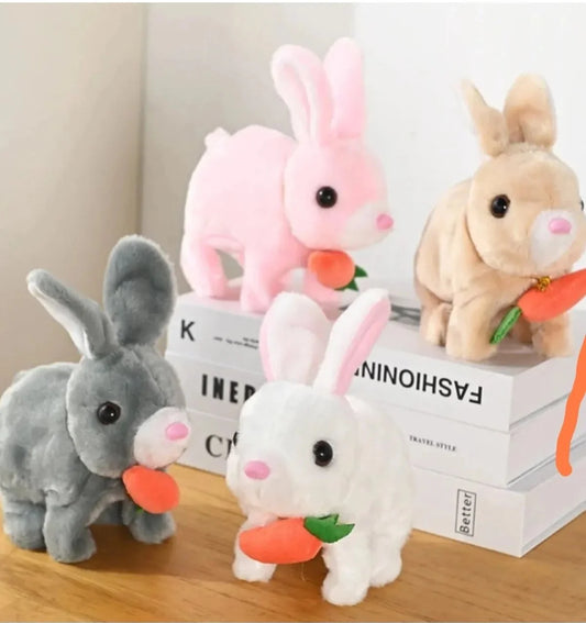 Sesli Ve Işıklı Zıplayan Peluş Tavşan