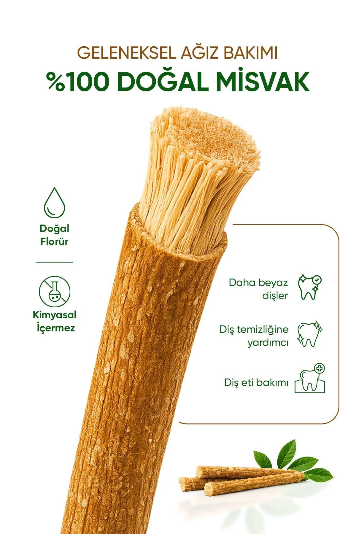 %100 Doğal ve Taze Premium Misvak 2 Adet